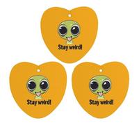 Stay Weird Aliens Hanging Car Air Fresheners 3Pcs Aromatherapy Tablets Automotive Fragrance Scented Card Decor Love form