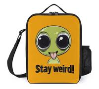 Stay Weird Aliens Insulated Lunch Bag for Men Women Reusable Soft Lunchbox Portable Tote Bags for Office Work Picnic