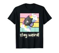 Stay Weird Cat Rainbow Neurodivergent Pride Neuroqueer T-Shirt