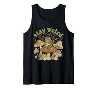 Stay Weird Frog Quirky Retro Hippie Y2K Aesthetic Muchrooms Tank Top
