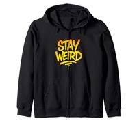 Stay Weird Graffiti Lettering Artwork Zip Hoodie