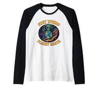 Stay Weird Planet Earth - Cool Retro Alien for Space Lovers Raglan Baseball Tee
