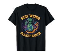 Stay Weird Planet Earth - Cool Retro Alien for Space Lovers T-Shirt