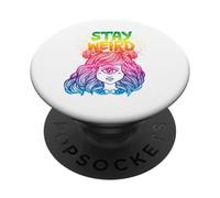 Stay Weird Rainbow Colour Cyclops Gothic Girl - Be Yourself PopSockets Adhesive PopGrip