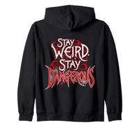 Stay Weird Stay Dangerous - Dark Rebel Statement Zip Hoodie
