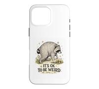 Stay Weird Timothys Curious Raccoon Design Funny Quote Case for iPhone 16 Pro Max