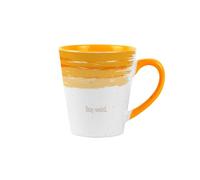 Stay Weird Yellow Small Latte Mug - Brush Strokes & Speckles Ceramic Cup