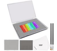 Stay Wet Palette for Acrylic Painting Kit, Larbeti Portable Wet Palette Tray Box Keep Moist Palette for Painting Miniatures Paint Pallet with 100 Pcs Palette Paper, 1 Keep Moist Sponge, 3 Pcs Brush