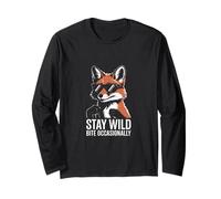 Stay Wild Bite Occasionally Funny Fox Sarcasm Long Sleeve T-Shirt