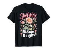Stay Wild Bloom Bright Sunflower Floral Botanical T-Shirt