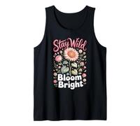 Stay Wild Bloom Bright Sunflower Floral Botanical Tank Top