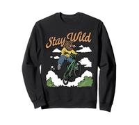 Stay Wild Boar On Bike Funny BMX Trail Animal Art Sweatshirt
