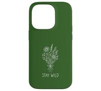 Stay Wild Bouquet Design Line Art Boho Style Case for iPhone 14 Pro
