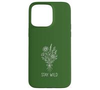 Stay Wild Bouquet Design Line Art Boho Style Case for iPhone 15 Pro Max