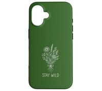Stay Wild Bouquet Design Line Art Boho Style Case for iPhone 16