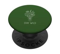 Stay Wild Bouquet Design Line Art Boho Style PopSockets Adhesive PopGrip