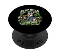 Stay Wild Eat Your Greens Rabbit Vegan Punk Rocker Animal PopSockets Adhesive PopGrip