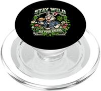 Stay Wild Eat Your Greens Rabbit Vegan Punk Rocker Animal PopSockets PopGrip for MagSafe