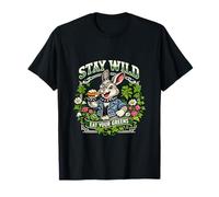 Stay Wild Eat Your Greens Rabbit Vegan Punk Rocker Animal T-Shirt