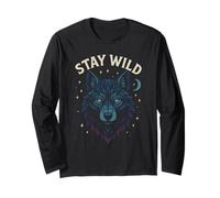 Stay Wild Geometry of an Artsy Wolf Long Sleeve T-Shirt