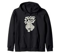 Stay Wild Leopard Wild Jungle Animal Be the Brave Stay Wild Zip Hoodie