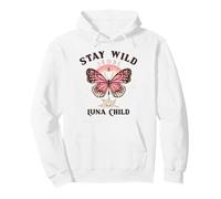 Stay Wild Luna Child (Spiritual) (Boho Butterfly Graphic) Pullover Hoodie