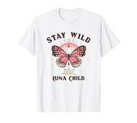 Stay Wild Luna Child (Spiritual) (Boho Butterfly Graphic) T-Shirt