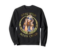 Stay Wild Moon Child Hippie Half Moon Peace Love Hippie Sweatshirt