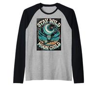 Stay Wild Moon Child Inspirational Vintage Style Raglan Baseball Tee
