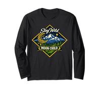 Stay Wild Moon Child Mountain Nature Celestial Boho Long Sleeve T-Shirt