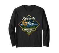 Stay Wild Moon Child Mountain Nature Celestial Boho Long Sleeve T-Shirt