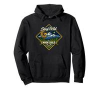 Stay Wild Moon Child Mountain Nature Celestial Boho Pullover Hoodie