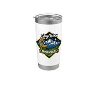 Stay Wild Moon Child Mountain Nature Celestial Boho Stainless Steel Insulated Tumbler