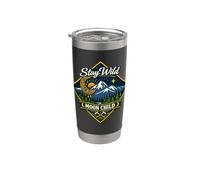 Stay Wild Moon Child Mountain Nature Celestial Boho Stainless Steel Insulated Tumbler