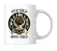 Stay Wild Moon Child Mystical Magical Divine Feminine Coffee Cups Ceramic Cups with Handle Mug for Office Café Men 330Ml