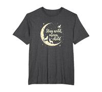 Stay Wild Moon Child Mystical Night Sky T-Shirt, Men's Big and Tall, Dark Heather Grey, 4X Tall