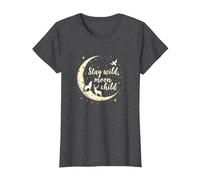 Stay Wild Moon Child Mystical Night Sky T-Shirt, Women, Dark Heather Grey, XXL