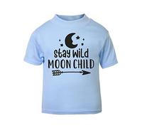 Stay Wild Moon Child (Nordic Style) Statement [BBY5] Short Sleeve Cotton Toddler t Shirt, 2-3 Years, Pastel Blue