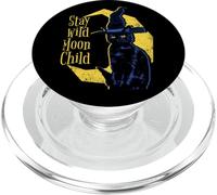 Stay Wild Moon Child, Witch Cats Occult Halloween Witches PopSockets PopGrip for MagSafe