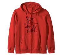Stay Wild My Child Arrow Quote Typography Wall Decor Zip Hoodie