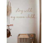 Stay Wild My Ocean Child Wall Decor,Boho Nursery Wall Art,Ocean Themed Sea Turtle Scallop Wall Art for Playroom Nursery Children Baby Boys and Girls Bedroom