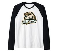 Stay Wild - Otter Design | Nature & Adventure Motif Raglan Baseball Tee