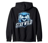 Stay Wild - Otter Design | Nature & Adventure Motif Zip Hoodie