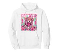 Stay Wild Pink Leopard Tropical Animal Floral Safari Jungle Pullover Hoodie
