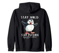 Stay Wild - Stay Puffin #PuffinVibes - Cute Puffin Design Zip Hoodie
