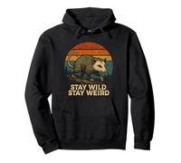 Stay Wild Stay Weird Opossum Vintage Animal Funny Possum Pullover Hoodie