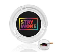Stay Woke Glass Ashtrays for Cigarettes Ash Tray Ashtray Home Office Indoor Outdoor Decoration