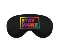 Stay Woke Soft Sleep Mask with Adjustable Strap Eye Masks Cover Blocks Light for Women Men