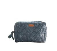 Staya Quilted Toiletry Pouch - Compact, Versatile, and Stylish Bag for All Your Essentials, Indigo, Quilted Pouch