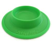 STAYbowl Pet Food and Water Bowl for Cats, Toy Breed Dogs, Bearded Dragons, Turtles, and Small Pets (3/4 Cup in Four Colors (Spring Green)